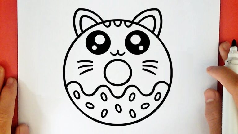 HOW TO DRAW A CUTE KITTEN DONUT - MyHobbyClass.com