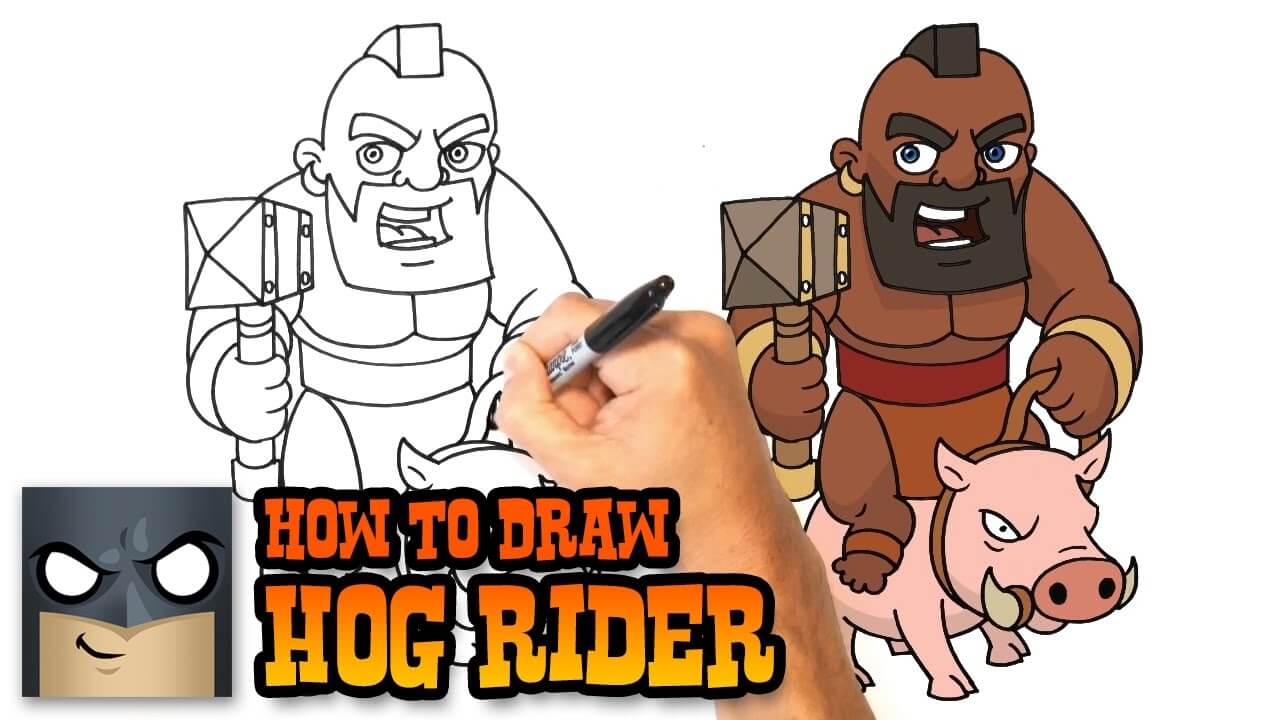 How to Draw Clash Royale Hog Rider Learn Drawing