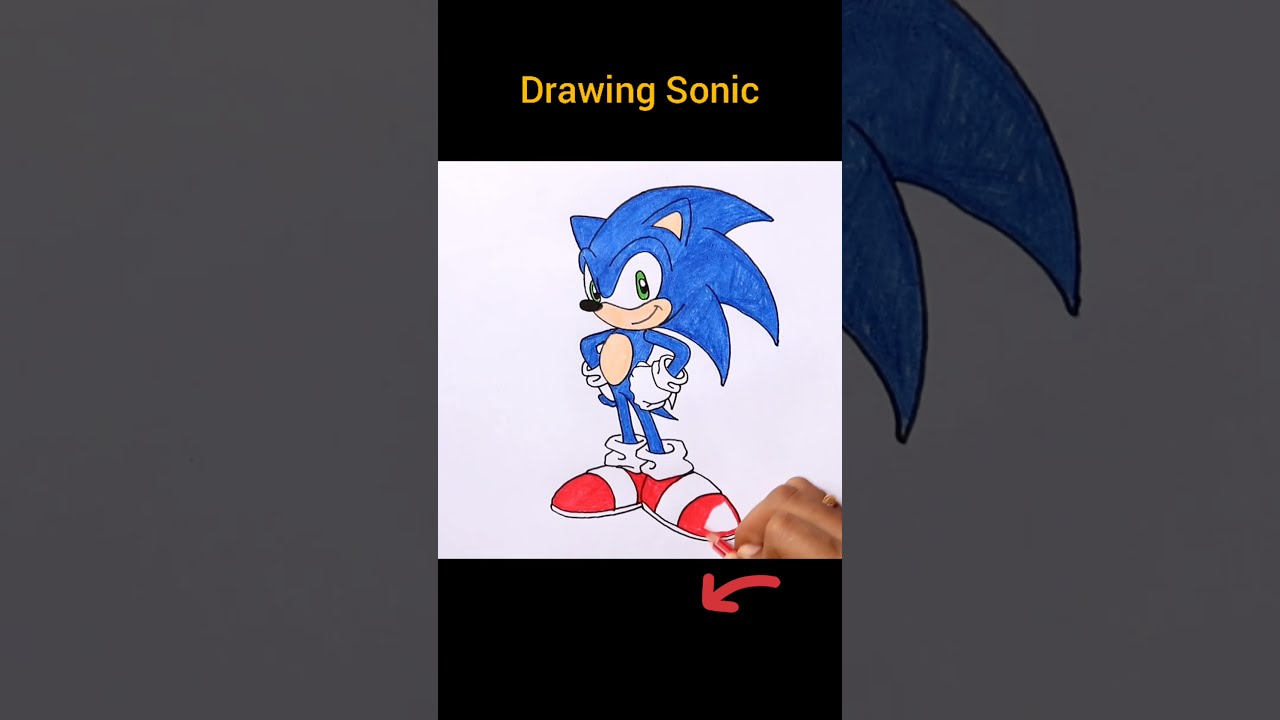 how to draw sonic | Drawing super sonic cartoon easy | Sonic cartoon ...